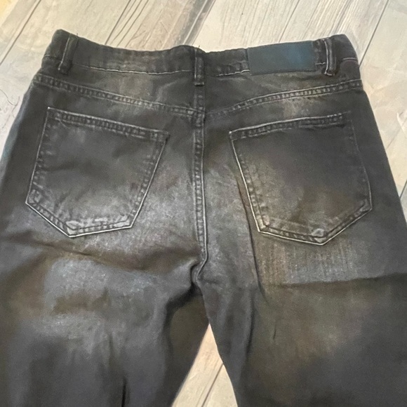 MAN Boohoo Man Distressed Patch Black Denim Jeans Size 32 NEW / NWOT - Picture 2 of 11